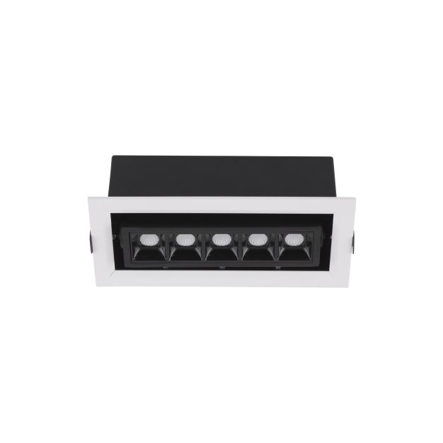 Nova Luce Cantia - spot à encastrer - 19 x 8,2 cm - 178 x 72 mm taille d'encastrement - 8W LED inclus - noir - blanc chaud