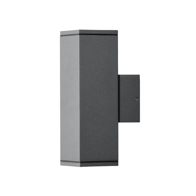 Konstsmide Monza Double Square - applique murale extérieure - 6,5 x 10 x 20 cm - IP44 - anthracite