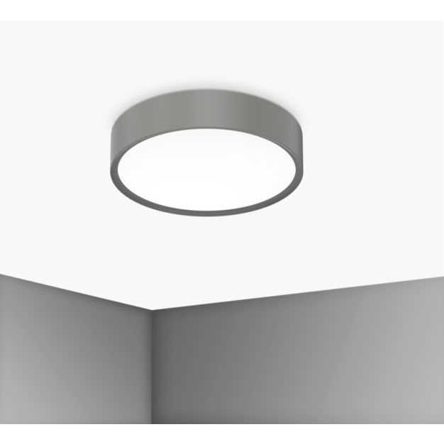 Century Italia Blanca Luxe - plafonnier - Ø 30 x 7 cm - 17W LED inclus - gris