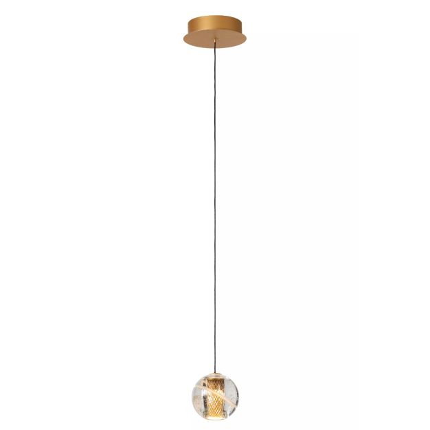 Lucide Dilenko - lampe suspendue - Ø 14 x 150 cm - 4,2W LED inclus - laiton