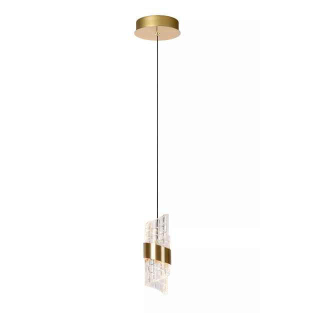 Lucide Kligande - lampe suspendue - Ø 13 x 150 cm - 9W LED inclus - or