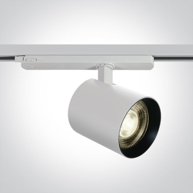 ONE Light COB Shop Range - spot sur rail - Ø 10 x 10 cm - DALI - 35W LED dimmable inclus - blanc - couleur de lumière blanc chaud