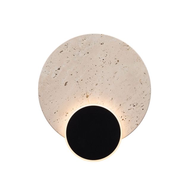 Maxlight Travertino - lampe murale - 28 x 25 x 5,5 cm - LED de 14W incl. - noir et gris