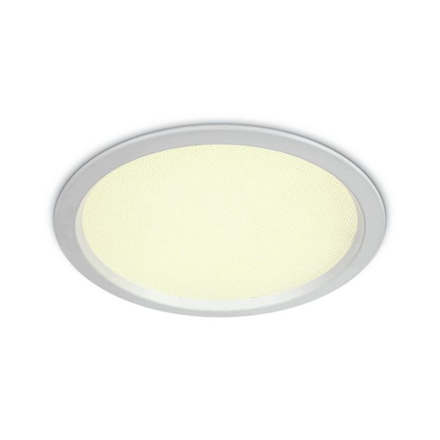 ONE Light UGR19 Office Range - spot encastré - Ø 220 mm, Ø 205 mm encastré - 30W LED inclus - IP44 - blanc - couleur de lumière blanche