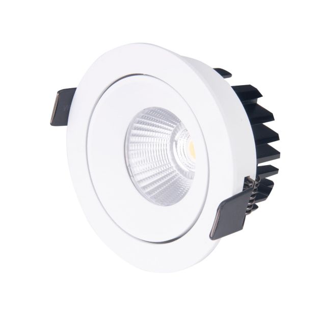 Maxlight Cyklop - spot encastré - Ø 90 mm, Ø 80 mm encastré - 12W LED inclus - IP65 - blanc