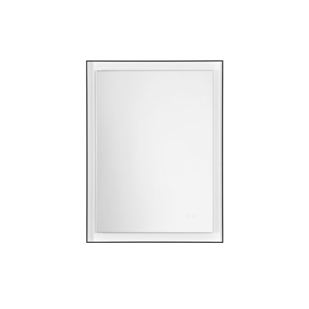 Nova Luce Deca - miroir avec éclairage - 60 x 80 x 3,5 cm - 29W LED inclus - IP44 - noir sablé et blanc