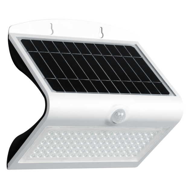 Century Italia Arcadia 6.8 - lampe murale extérieure à énergie solaire avec capteur - 23,2 x 22 x 12,1 cm - 8W LED inclus - IP65 - blanc