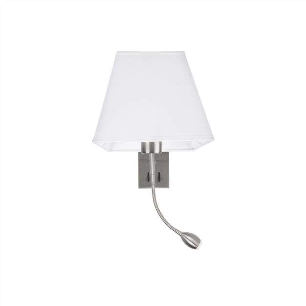 Nova Luce Valencia - applique murale avec interrupteur - 25 x 21 x 40 cm - 3W LED inclus - blanc et chrome