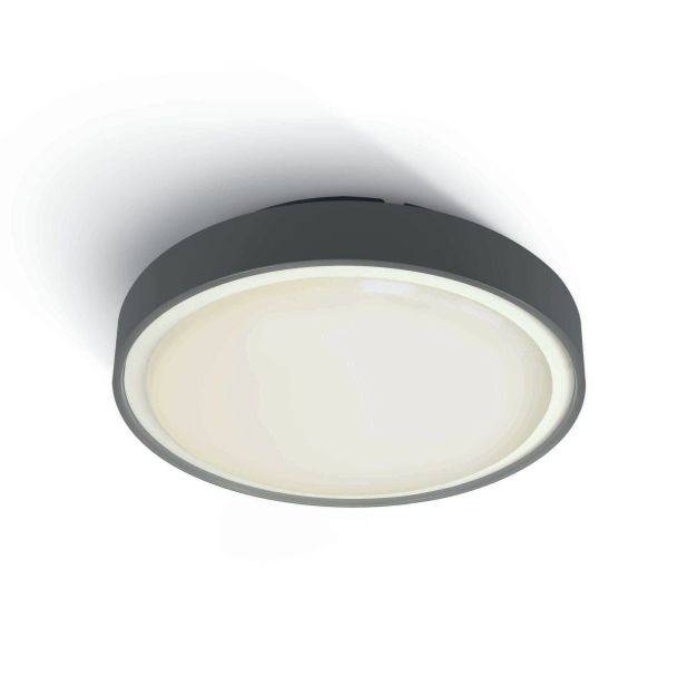 ONE Light LED Plafo Outdoor Round - plafonnier extérieur - Ø 30 x 8,3 cm - 24W LED inclus - IP65 - anthracite