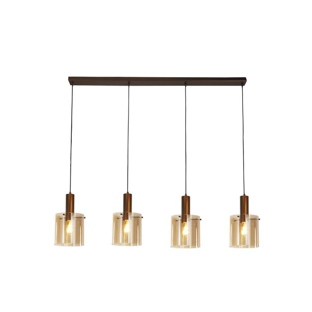 Searchlight Sweden - lampe suspendue - 142 x 150 cm - moka et ambre