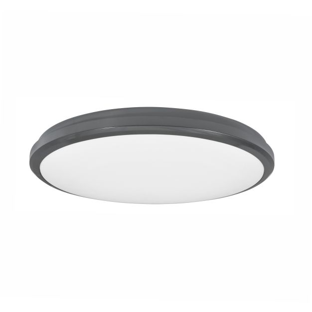 Nova Luce Tommy - plafonnier d'extérieur - Ø 32 x 6 cm - 30W LED inclus - IP54 - gris foncé et blanc