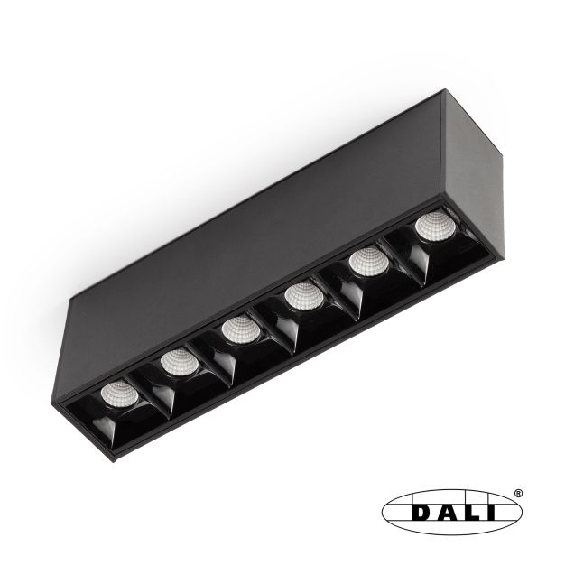 Faro Neso Point-6 - luminaire pour rail magnétique - 16,4 x 1,3 x 2,2 cm - 8W DALI LED dimmable inclus - 34° faisceau - noir