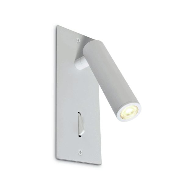 ONE Light Reading Spots - applique murale avec interrupteur - 6 x 4,7 x 15 cm - 3W LED inclus - blanc