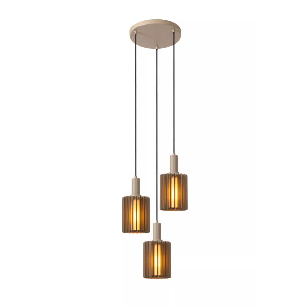 Lucide Lambres - lampe suspendue - Ø 40 x 164 cm - taupe