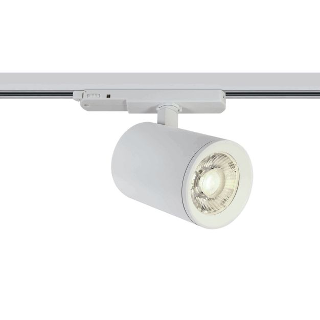 ONE Light Shop PRO - spot sur rail - système de rail triphasé - Ø 10 x 14,1 cm - 40W LED dimmable inclus - blanc - couleur de lumière blanche