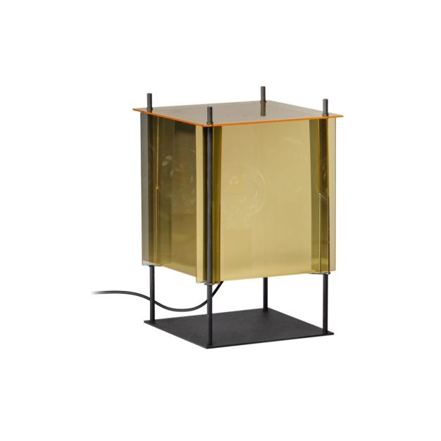 ETH Cube - lampe de table - 25 x 25 x 38 - noir, or et argent