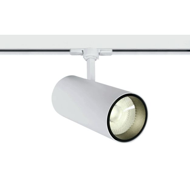 ONE Light COB Cylinder - spot sur rail avec COB LED - système de rail triphasé - Ø 9 x 20 cm - 30W LED inclus - blanc - couleur de lumière blanc chaud