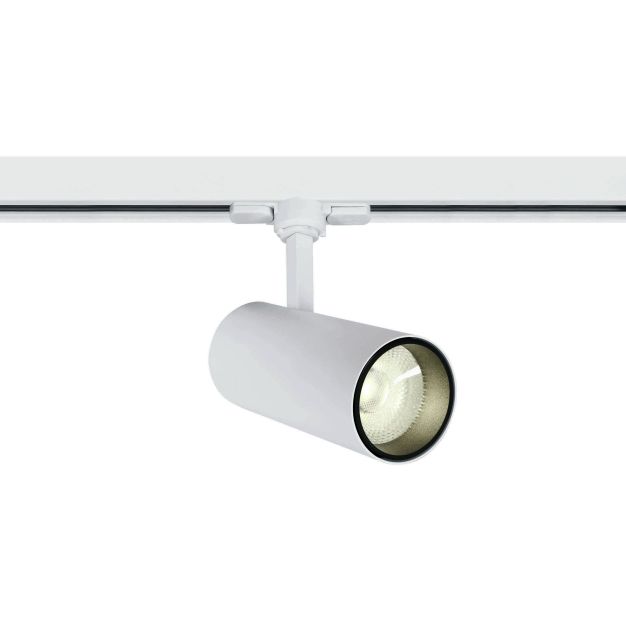 ONE Light COB Cylinder - spot sur rail avec COB LED - système de rail triphasé - Ø 7,5 x 18 cm - 20W LED inclus - blanc - couleur de lumière blanc chaud