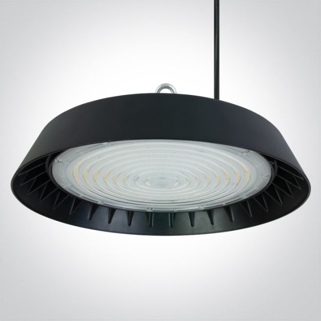 ONE Light Industrial UFO Range - lampe suspendue - Ø 40 x 18,4 cm - 240W DALI dimmable LED inclus - IP65 - noir