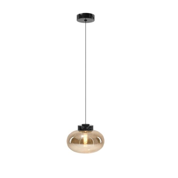 Maxlight Moonstone - lampe suspendue - Ø 45 x 150 cm - verre ambré et noir