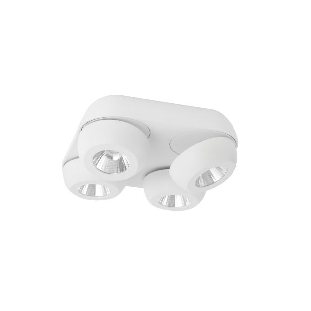 Nova Luce Gon - spot en saillie 4L - 25 x 25 x 9 cm - 4 x 5W LED inclus - blanc sable