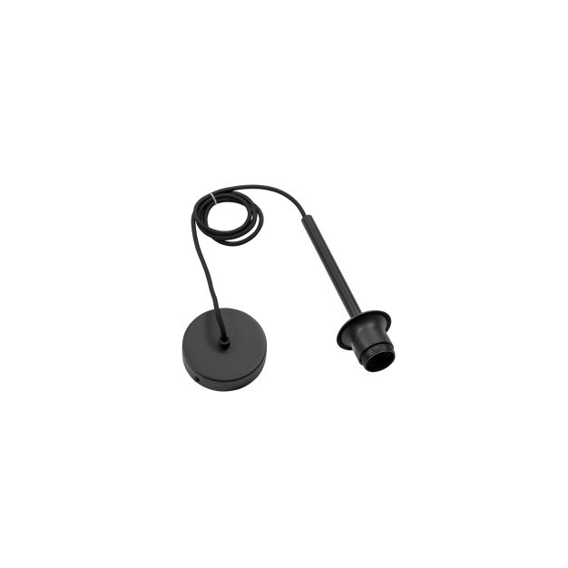 Artdelight Tube - suspension avec câble textile - Ø 10 x 150 cm - noir