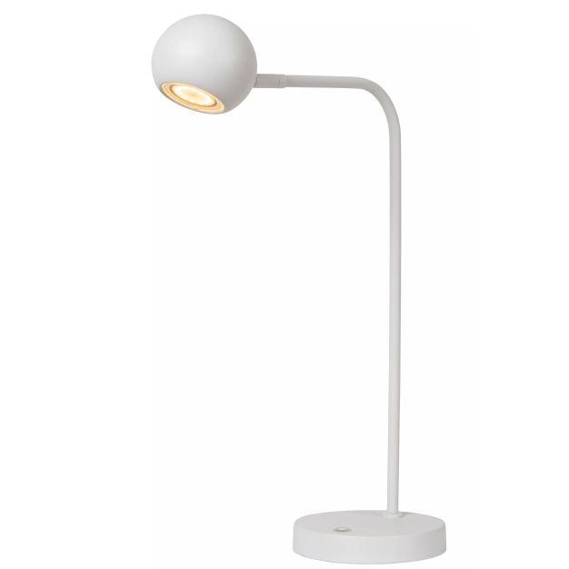 Lucide Comet - lampe de table rechargeable - 30,2 x 15 x 49,6 cm - 3 step dimmer - 3W dimmable LED inclus - blanc