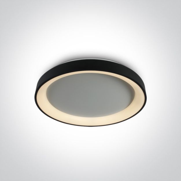 ONE Light LED Decorative Plafo - plafonnier - Ø 37,5 x 5,7 cm - 30W LED dimmable inclus - noir