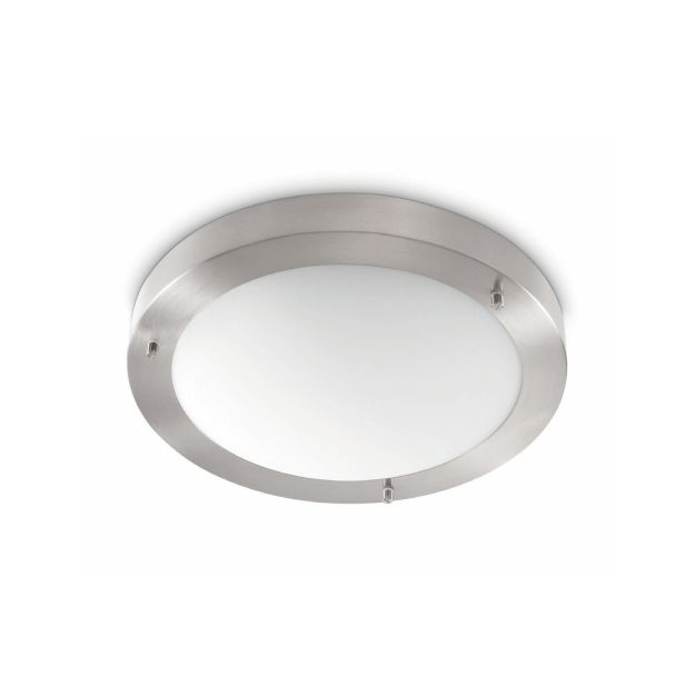 Artdelight Yuca - plafonnier de salle de bain - Ø 30 x 8 cm - 12W LED inclus - IP44 - acier mat