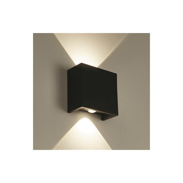 Projectlight Helmut - applique murale - 8 x 4 x 8 cm - 4W LED dimmable incl. - noir
