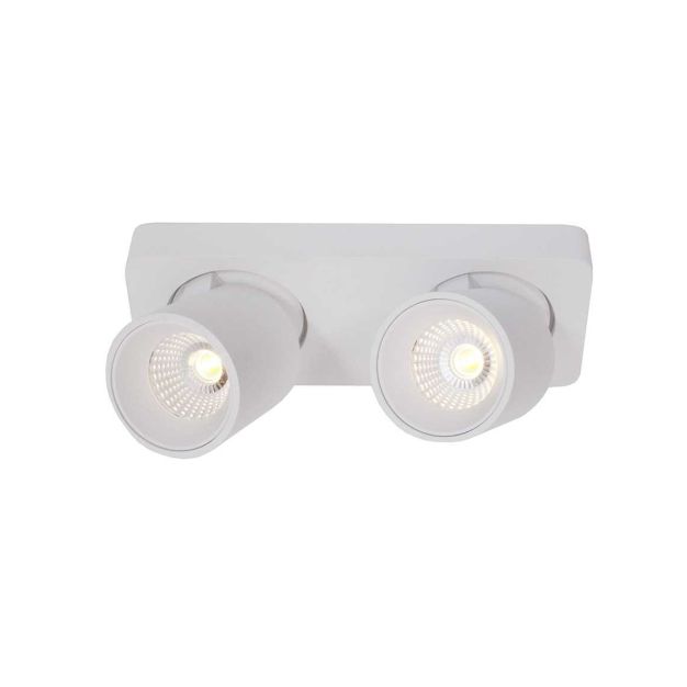 Artdelight Laguna - spot en saillie 2L - 22 x 8,5 x 9,5 cm - 2 x 6W LED dimmable inclus - blanc