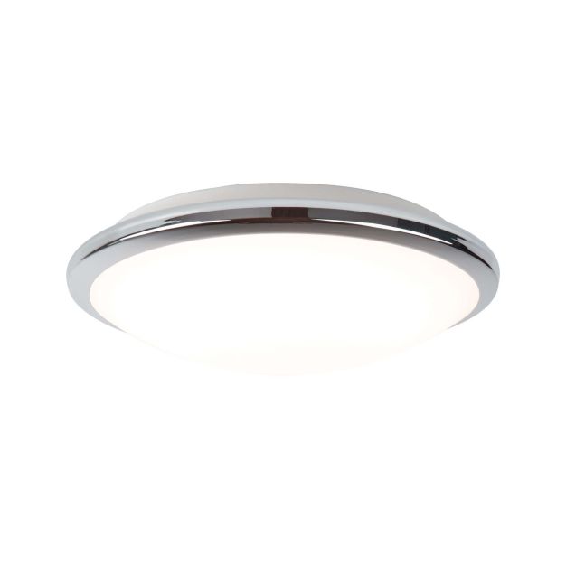 Searchlight Bathroom Flush - plafonnier de salle de bains - Ø 30 x 8,5 cm - 12W LED dimmable inclus - IP44 - chrome