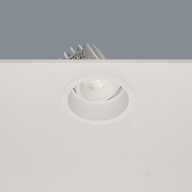 Artdelight Ribs - spot encastré - Ø 90 mm, Ø 83 mm encastré - 10W LED dimmable inclus - IP44 - blanc