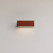 Nova Luce Brown - applique murale solaire extérieure - 25,8 x 8,6 x 8,6 cm - 2W LED inclus - IP65 - corten et bois