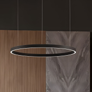 Nova Luce Elowen - lampe suspendue - Ø 98 x 150 cm - 106W LED dimmable inclus - noir