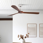 Faro Lantau XL - ventilateur de plafond - Ø 168 cm - nickel mat et noyer