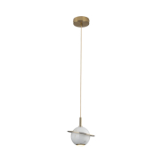 Maxlight Uranos - lampe suspendue - Ø 16 x 190 cm - 5W LED inclus - blanc et or
