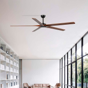 Faro Bigwood 20 XL - ventilateur de plafond - Ø 200 cm - noir mat et noyer foncé