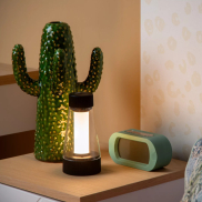 Lucide Lorali - lampe de table rechargeable - Ø 7,7 x 16 cm - 1,2W LED avec fonction dimmer incluse - IP44 - noir