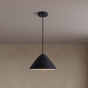Nova Luce Oros - lampe suspendue - Ø 40 x 150 cm - 17W LED inclus - noir sablé
