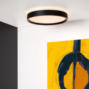 Lucide Nuria - plafonnier - Ø 30 x 7,5 cm - 18W LED inclus - 3 niveaux de gradation - noir