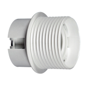 VK Lighting - douille E27 - plastique - avec filetage & bride - Ø 4,0 x 4,5 cm - blanc