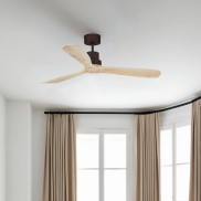 Faro Lantau L - ventilateur de plafond - Ø 132 cm - marron et pin