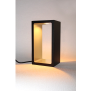 Artdelight Corridor - lampe à poser - 18,2 x 10 x 8 cm - gradateur à 3 niveaux - 6W LED inclus - IP40 - noir et or mat