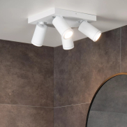 Lucide Taylor - spot en saillie 4L - 24 x 24 x 12,5 cm - 4 x 5W LED dimmable inclus - dim to warm - IP44 - blanc