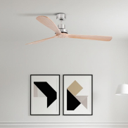 Faro Lantau XL - ventilateur de plafond - Ø 168 cm - nickel mat et pin