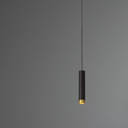 Lucide Floris - lampe suspendue - Ø 5,9 x 182 cm - noir et laiton