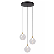Lucide Gisela - lampe suspendue - Ø 36 x 150 cm - 3 x 3,6W LED dimmable inclus - transparent