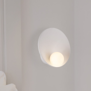 Nova Luce Minim - applique murale - Ø 23 x 23 cm - blanc sablé et verre opale