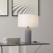 Nova Luce Ammos - lampe de table - Ø 35 x 47 cm - gris et blanc